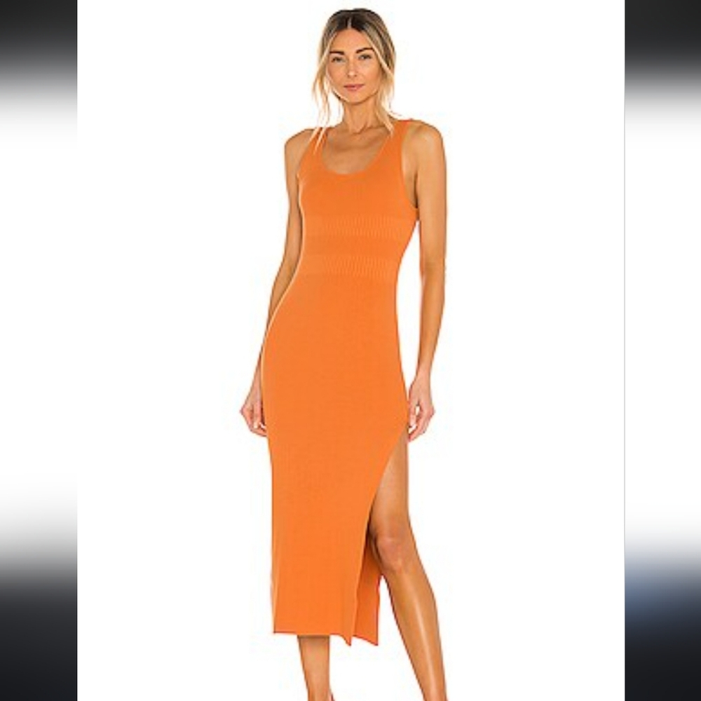 Ronny Kobo Collection Orange Midi Dress